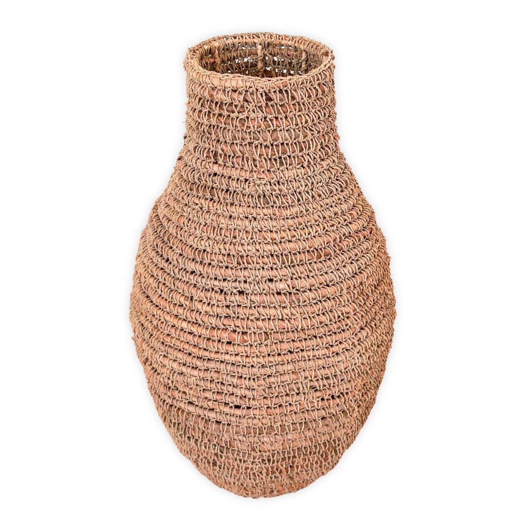 Gewebte Boho-Vase SAKRA – Bananenfaser & Bast | Nature-Look