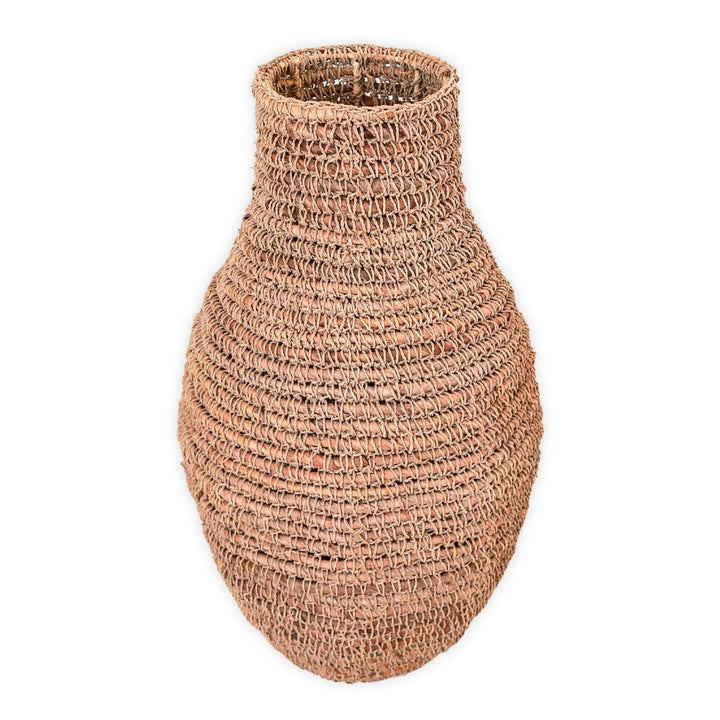 Gewebte Boho-Vase SAKRA – Bananenfaser & Bast | Nature-Look