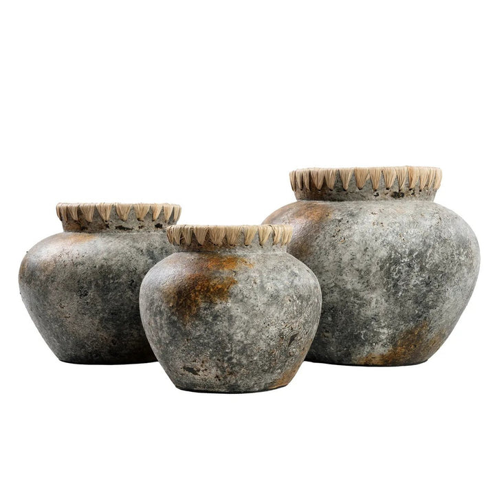 The Styly Vase – Küstenflair im Boho-Stil | Antikgrau (Größe S)
