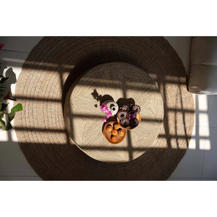 Riesiger Sitzpouf – Natürliches Design | Handgewebt Ø 100 cm