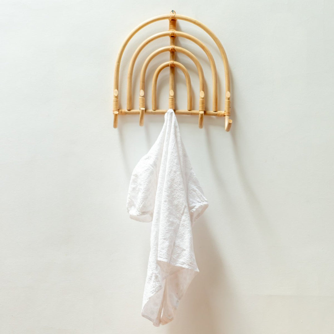 Rattan-Wandhaken „Maku“ (2 Größen) – Boho-Garderobenhaken