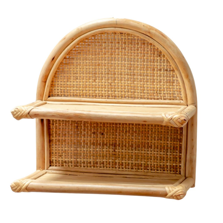 Rattan-Wandregal „Tiasa“ (30 x 30 cm) – Kleines Boho-Regal