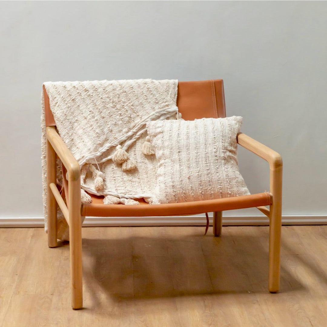 Boho-Decke TENUN – Handgewebte Baumwolle, 110x200 cm