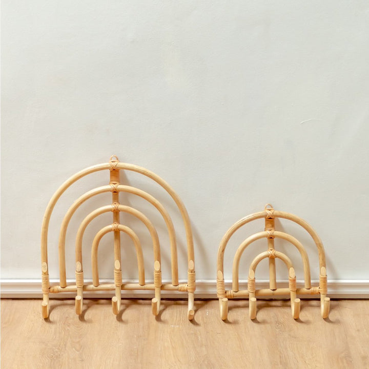 Rattan-Wandhaken „Maku“ (2 Größen) – Boho-Garderobenhaken