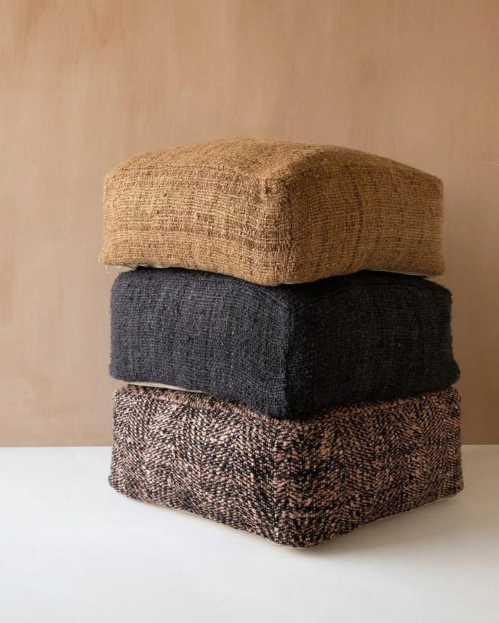 Boho-Pouf aus Baumwolle – Oh My Gee in Schwarz Navy