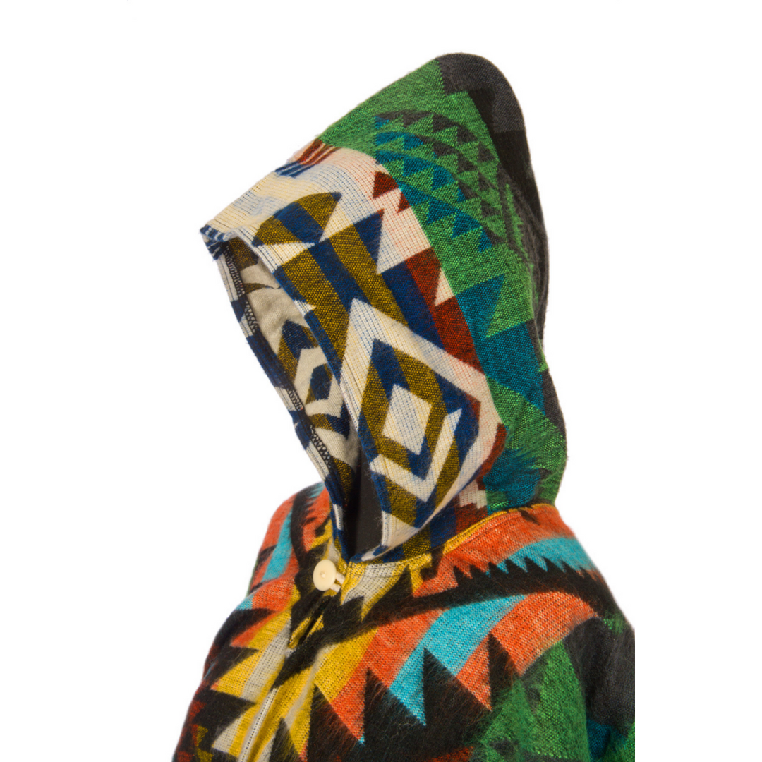 Alpaka-Poncho | Handgemacht in Ecuador | Waorani-Grün
