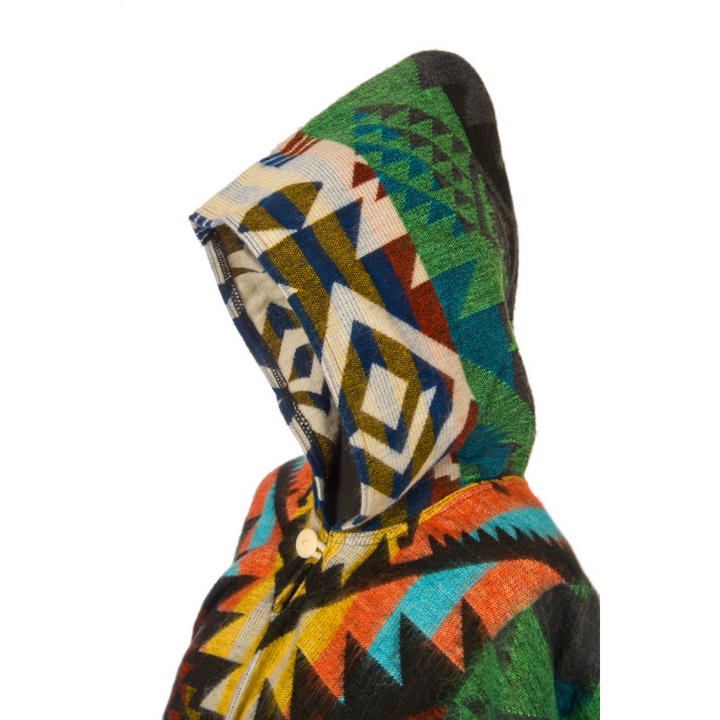 Alpaka-Poncho | Handgemacht in Ecuador | Waorani-Grün