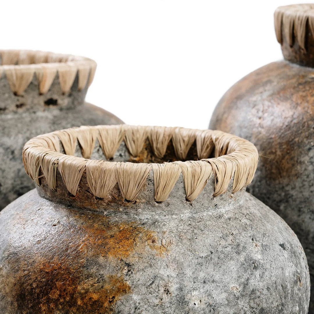 The Styly Vase – Küstenflair im Boho-Stil | Antikgrau (Größe S)