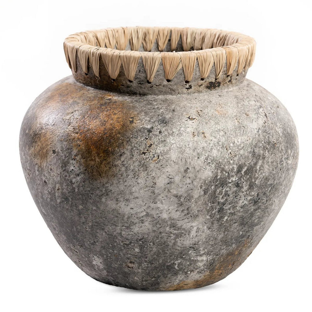 The Styly Vase - Küstenflair im Boho-Stil | Antikgrau (Größe L)