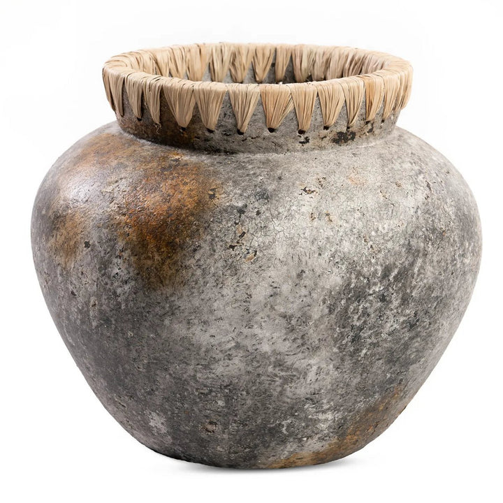 The Styly Vase - Küstenflair im Boho-Stil | Antikgrau (Größe L)