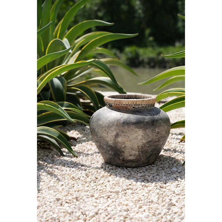 The Styly Vase - Küstenflair im Boho-Stil | Antikgrau (Größe L)