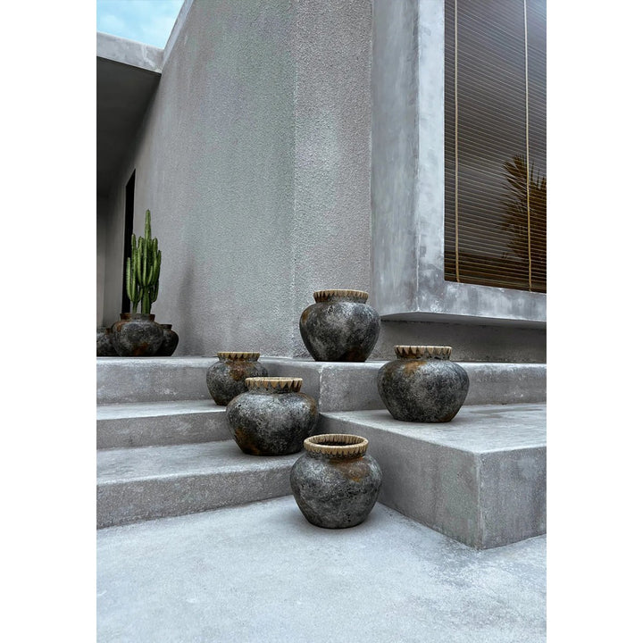 The Styly Vase - Küstenflair im Boho-Stil | Antikgrau (Größe L)