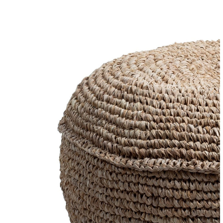 Runder Boho-Hocker Telu – Handgefertigter Bast-Sitzpouf (2 Größen)