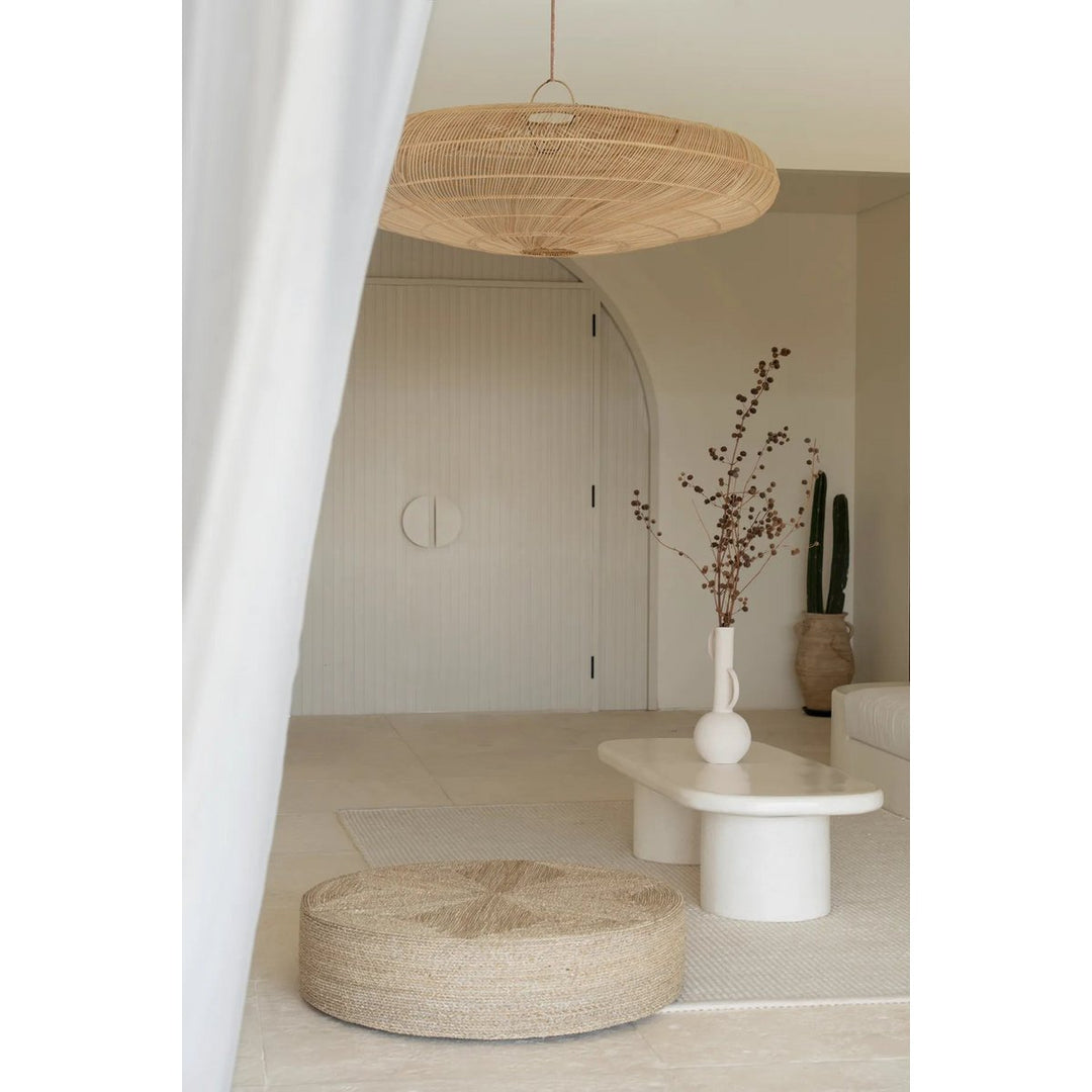 Riesiger Sitzpouf – Natürliches Design | Handgewebt Ø 100 cm
