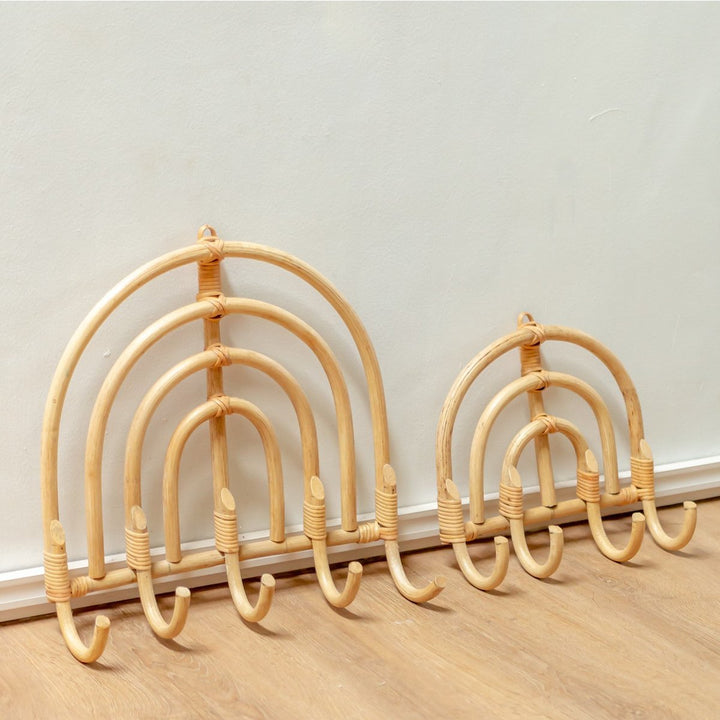 Rattan-Wandhaken „Maku“ (2 Größen) – Boho-Garderobenhaken