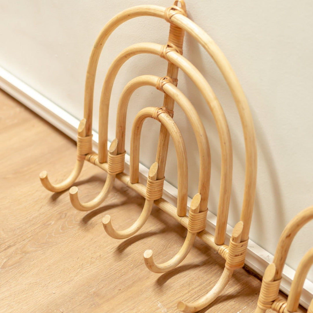 Rattan-Wandhaken „Maku“ (2 Größen) – Boho-Garderobenhaken