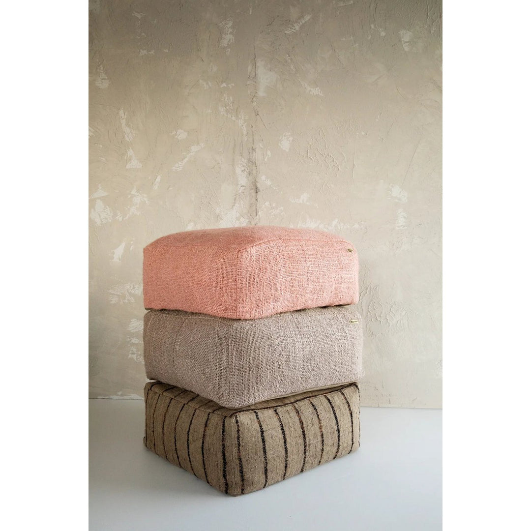 Handgefertigter Baumwoll-Pouf – Oh My Gee in Lachsrosa