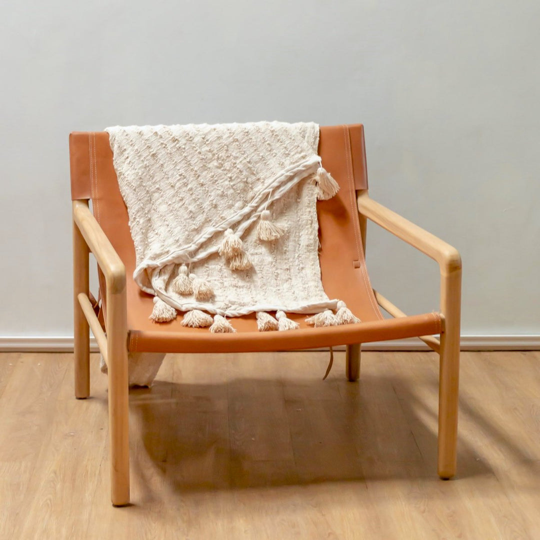 Boho-Decke TENUN – Handgewebte Baumwolle, 110x200 cm