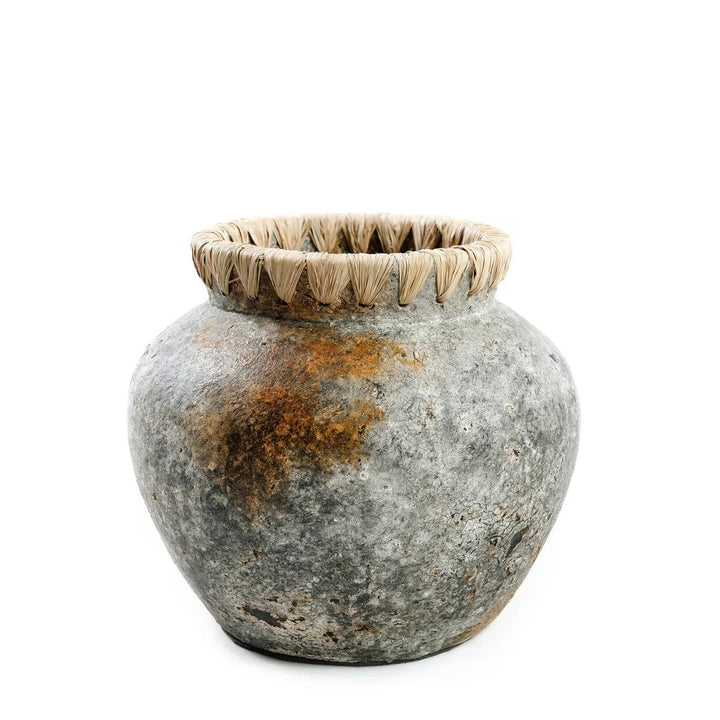 The Styly Vase – Küstenflair im Boho-Stil | Antikgrau (Größe S)