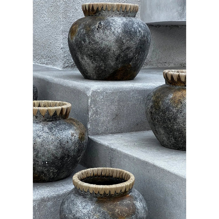 The Styly Vase - Küstenflair im Boho-Stil | Antikgrau (Größe M)
