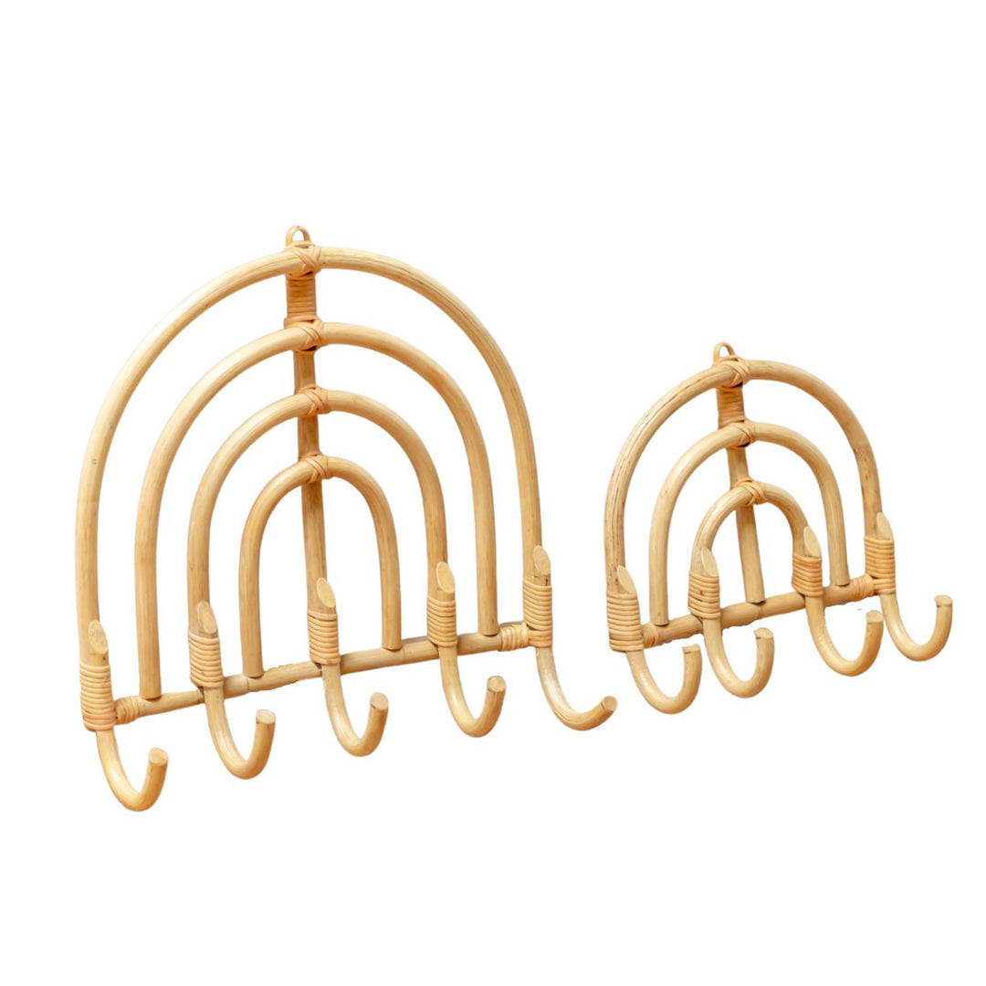 Rattan-Wandhaken „Maku“ (2 Größen) – Boho-Garderobenhaken