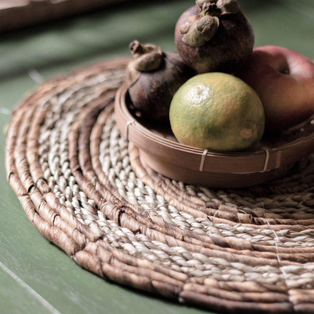 Boho-Tischset „Mataram“ – 2er, 4er- oder 6er-Set aus Seegras & Bananenfaser