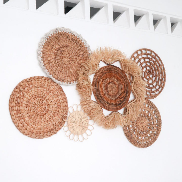 Tropisches Wanddekorationsset „Dalum“ – 6 handgefertigte Boho-Stücke