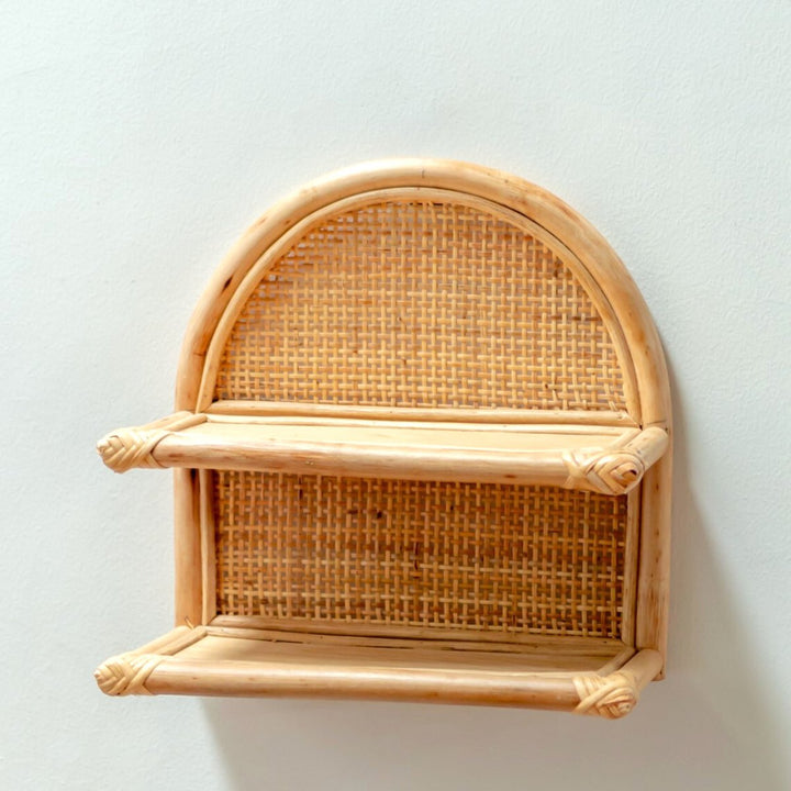 Rattan-Wandregal „Tiasa“ (30 x 30 cm) – Kleines Boho-Regal