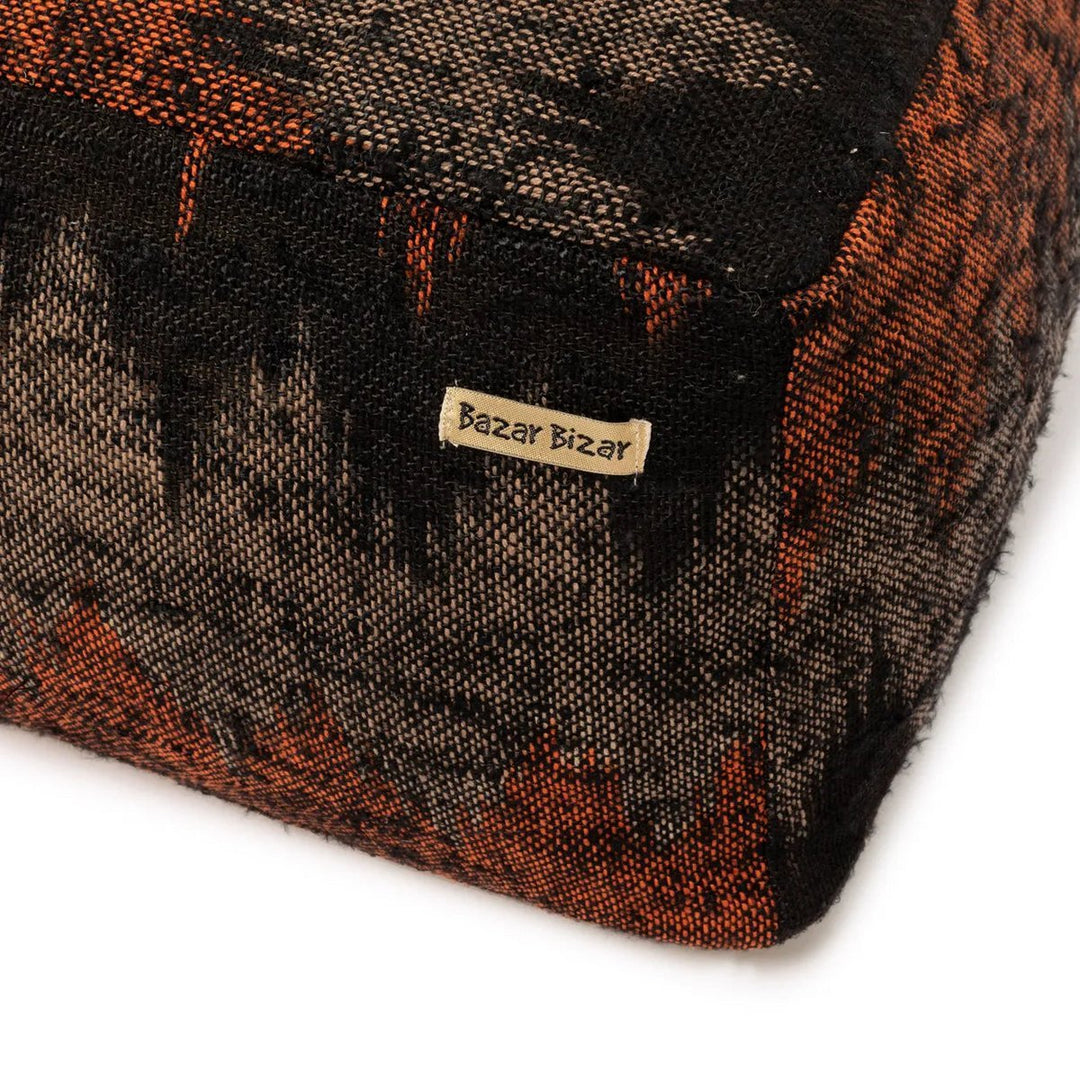 Boho-Pouf aus Baumwolle – Oh My Gee in Schwarz-Orange