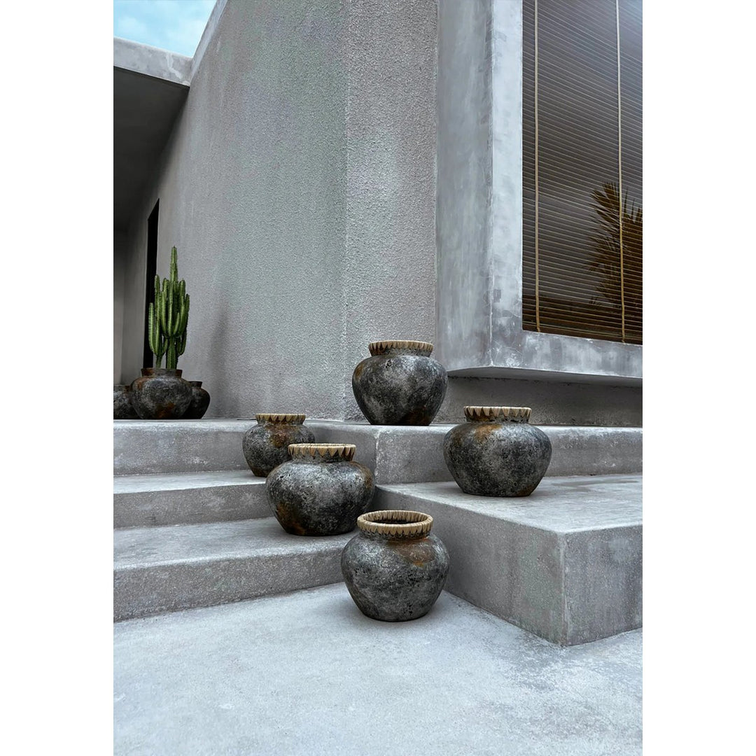The Styly Vase - Küstenflair im Boho-Stil | Antikgrau (Größe M)
