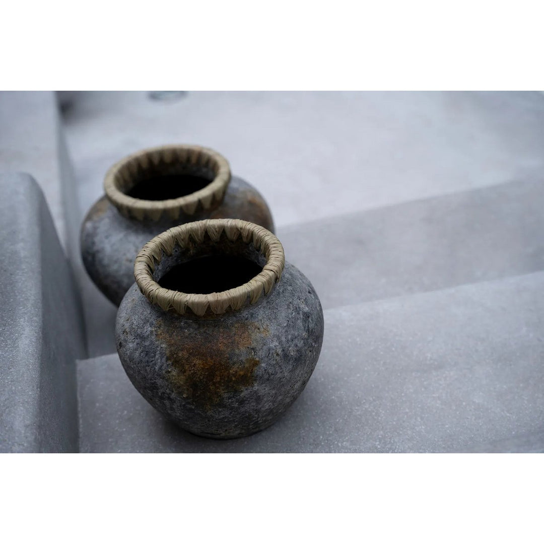 The Styly Vase - Küstenflair im Boho-Stil | Antikgrau (Größe L)