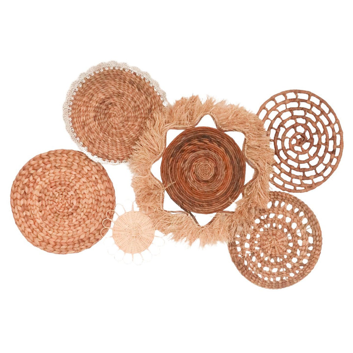 Tropisches Wanddekorationsset „Dalum“ – 6 handgefertigte Boho-Stücke